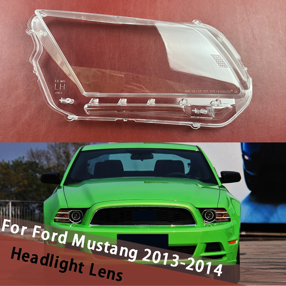 

For Ford Mustang 2013 2014 Headlamp Cover Shade Transparent Lampshade Headlight Shell Plexiglass Replace Original Lens Masks