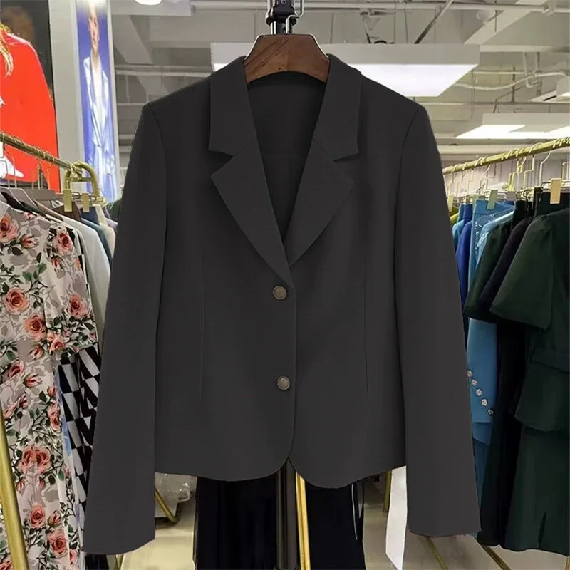 Casual Short Blazers Jackets Women Korean New Office Coats Long Sleeve Formal Elegant Cropped Spring Autumn Ladies Suit Jackets