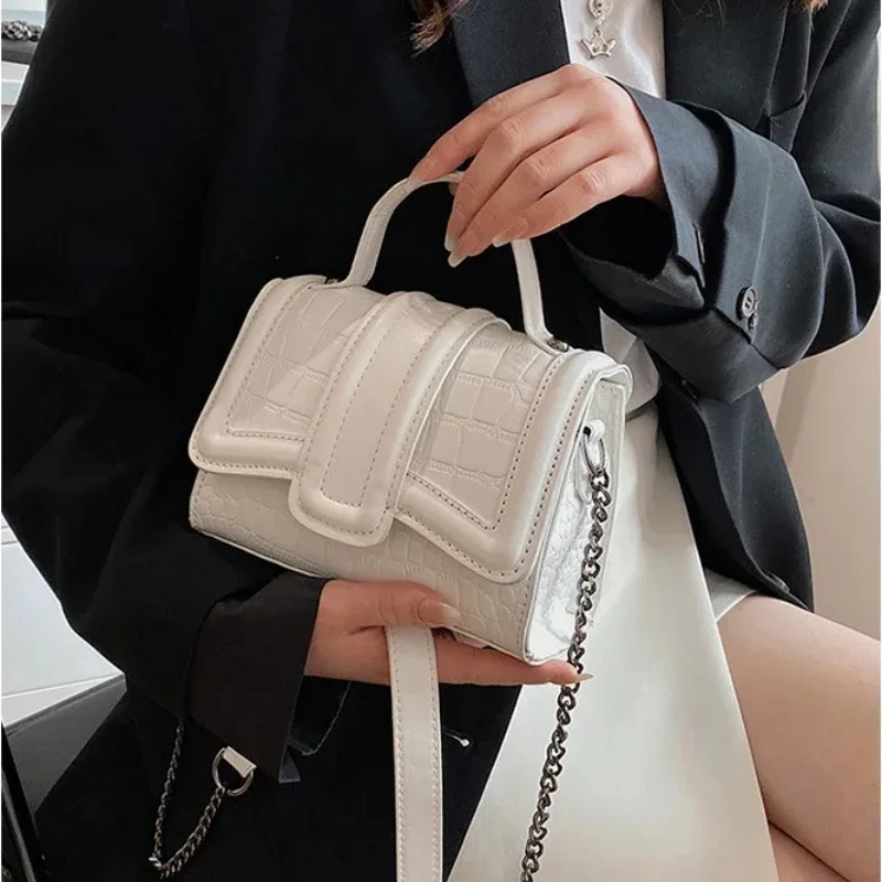 Women New Fashion Small Square Bag Girl's Trendy One Shoulder Crossbody Bag Simple Handbags Messenger Bag