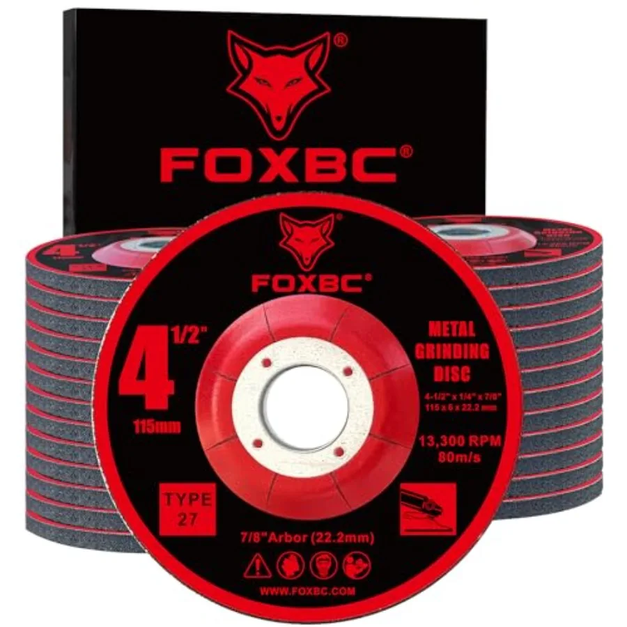 

4-1/2 Inch Grinding Wheels for Angle Grinder Aluminum Oxide Grinding Disc for Metal and Stainless Steel Type 27 Depressed Cente