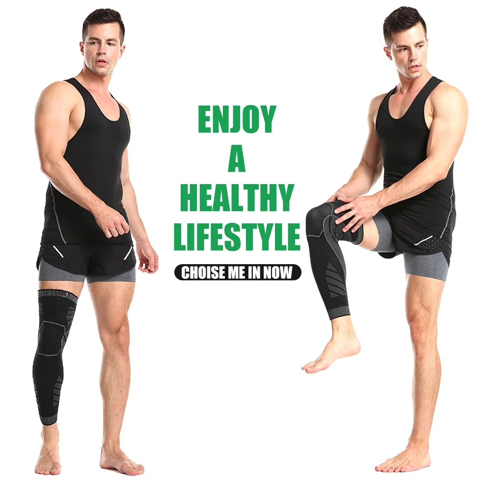 1 PCS Sports Full Leg Compression Sleeve Knee Brace Support Protector for Weightlifting Arthritis Joint Pain Relief Muscle Tear