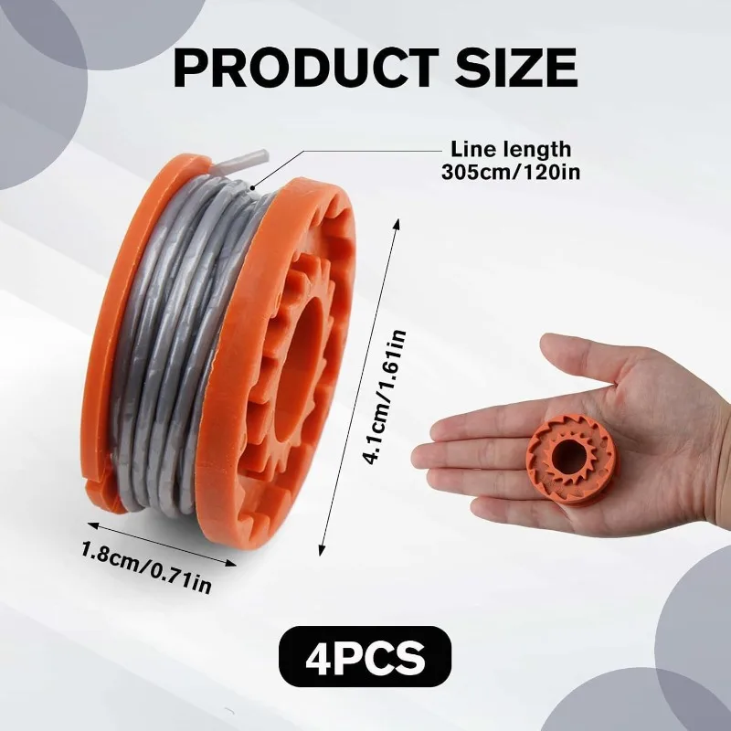 4pcs Trimmer Spool Line Spool Solid 4.1mm Diameter 1.8 Meters Brand New for XCEED EX36CGT Outdoor Power Equipment