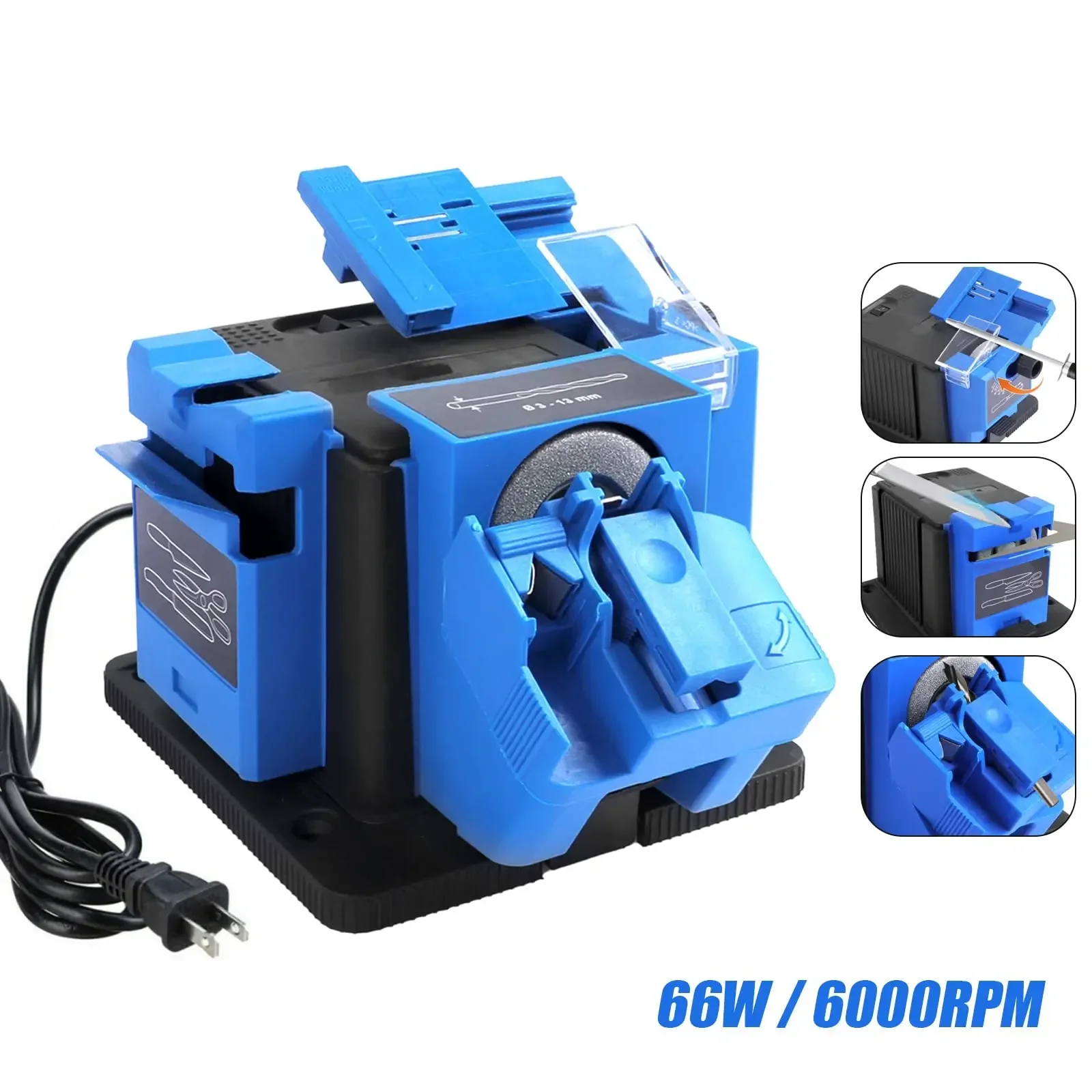 Electric 3-in-1 Household Sharpener Tool - Knife & Scissor Grinder Drill Bit Sharpener 220V Multifunctional Kitchen & Garden Too