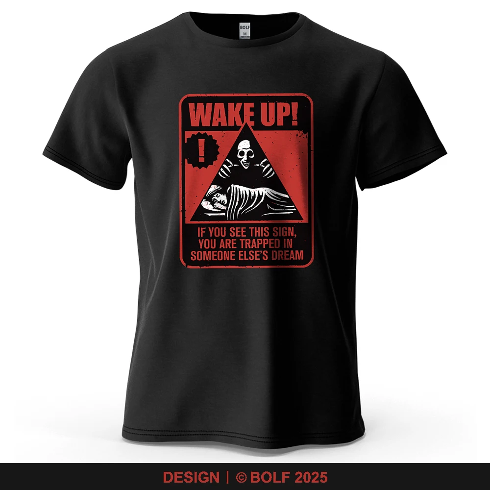 

Мужская футболка с загадочным принтом Dream Trap Alert, 100% хлопок, большие футболки с предупреждением и графическим рисунком для женщин, топы, уличная одежда