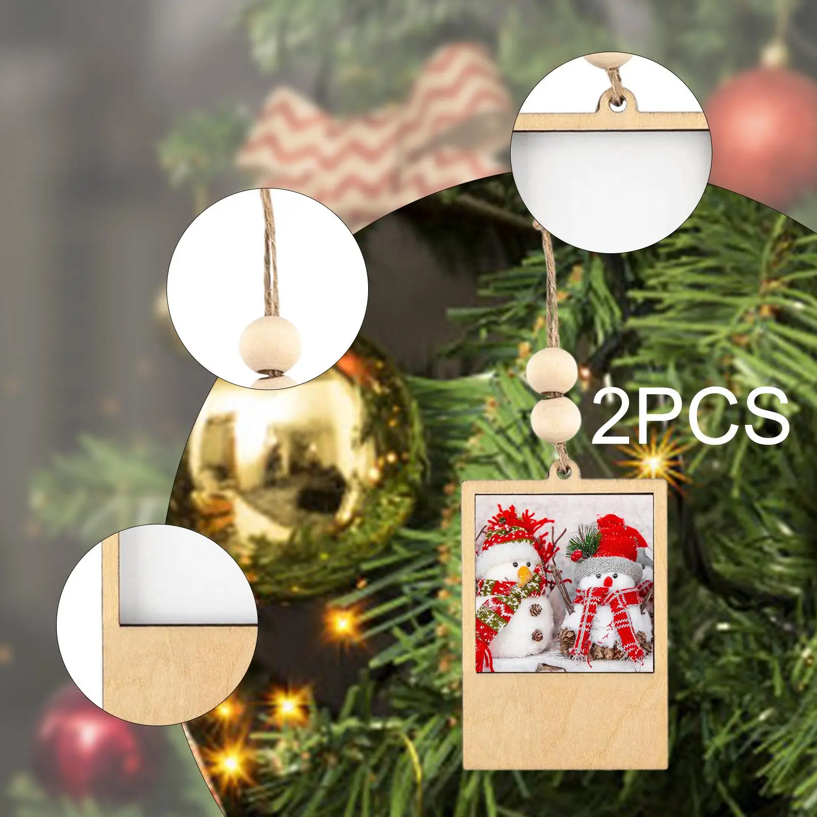 2 Pieces Blank Photo Frame Decorative Compact Decoration Car Charms for Housewarming Gift Living Room Farmhouse Office Birthday