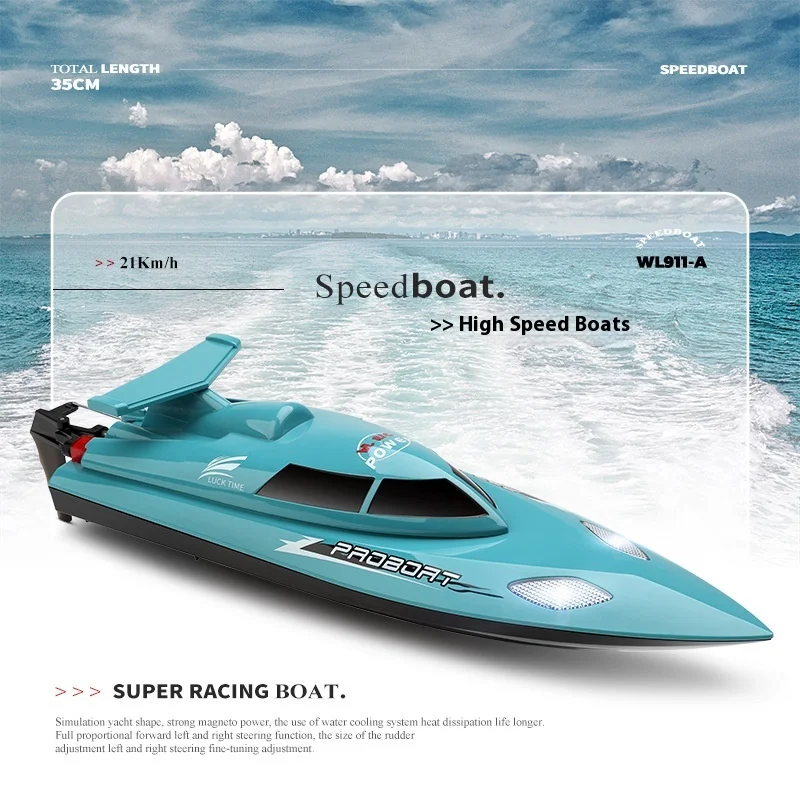 Alta Velocidade RC Speedboat Modelo Para Crianças, Sistema De Refrigeração De Água, Náutico, Nova Piscina E Brinquedo Do Lago, 2.4g