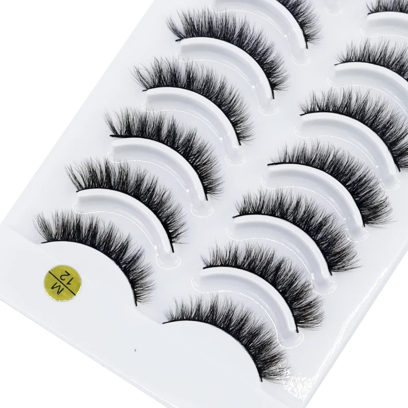 HBZGTLAD 10 Paar künstliche Nerz-Falsche Wimpern, natürliches langes Make-up, 3D-Nerzwimpern, Verlängerungswimpern, kurze Nerzwimpern für Schönheit – Detail 15