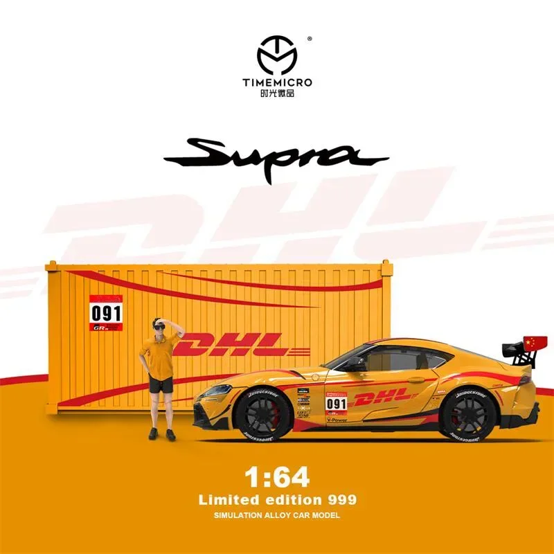

Time Micro 1:64 GR Supra DHL Orange Diecast Model Car