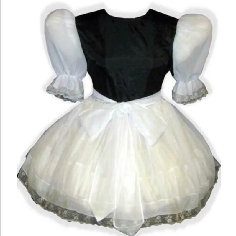 New Hot Selling Slim Satin Transparent Adult Sissy Baby Dress Belt Maid Role Play Custom Dress