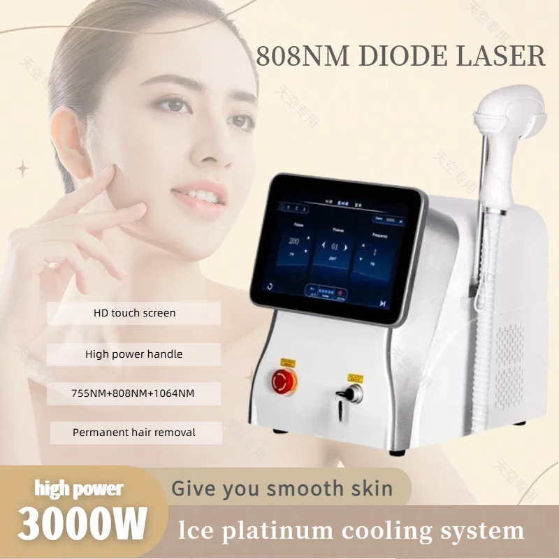 

2025 Powerful 3000W Alexandrite Ice Platinum Laser Epilator Professional Diode Laser Machine Permanent Hair Remover For Woman