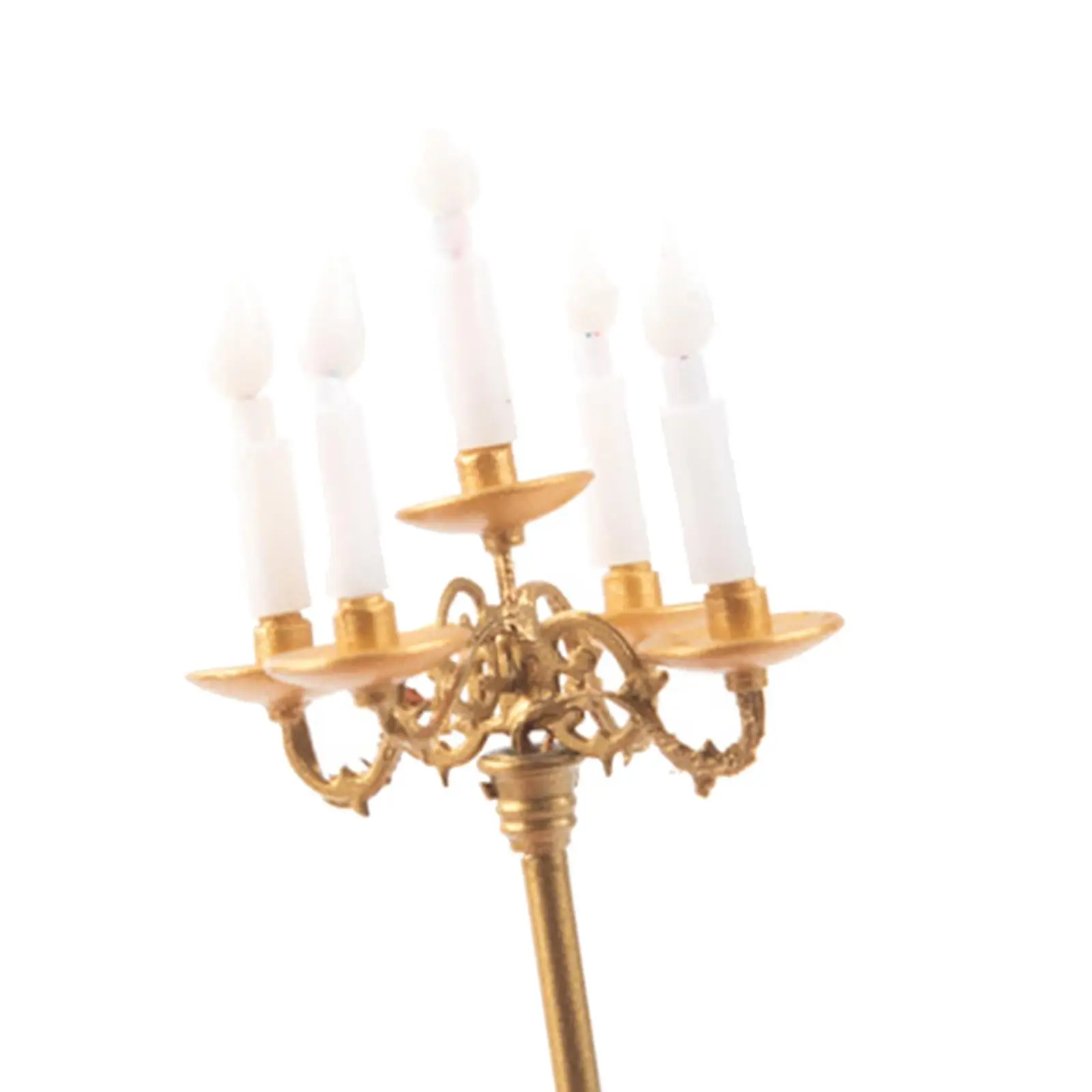 Casa de muñecas LED vela luz casa de muñecas candelabro 1/87 modelo candelabro lámpara para