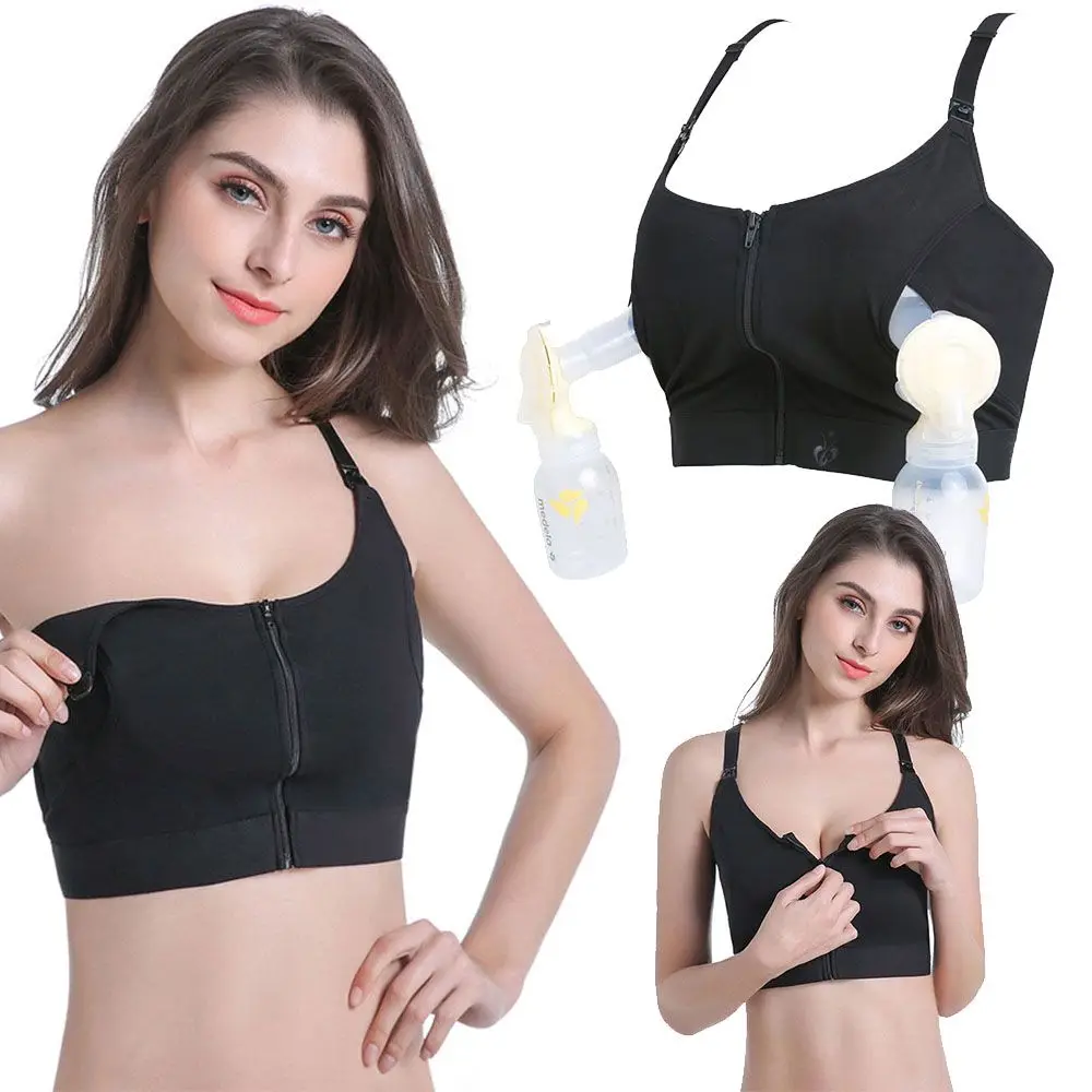 

Zipper Pregnancy Clothes Plus Size Special Nursing Bra Breast Pump Bra Maternity Bra For Breast Pump Breastfeeding Pumping Bra