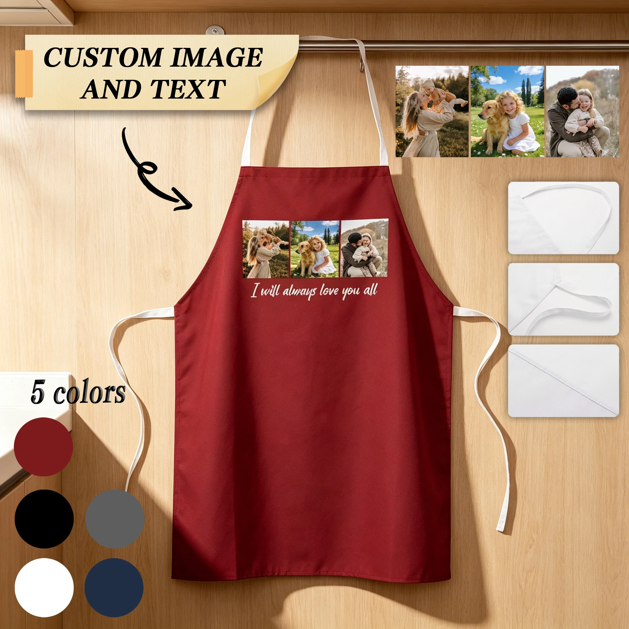 

Customized apron Customized photo text Personalized cleaning tools Polyester waterproof creative gifts ﻿