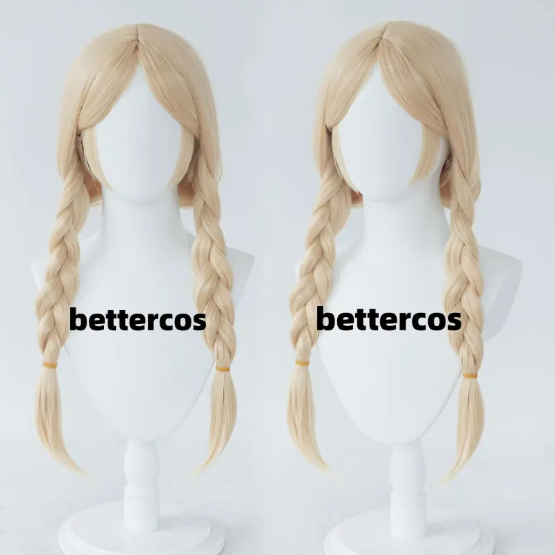 Anne Lester Cosplay Wigs Identity V Anne Lester Toy Merchant 60cm Long Blonde Braided Wig Heat Resistant Cos Wig