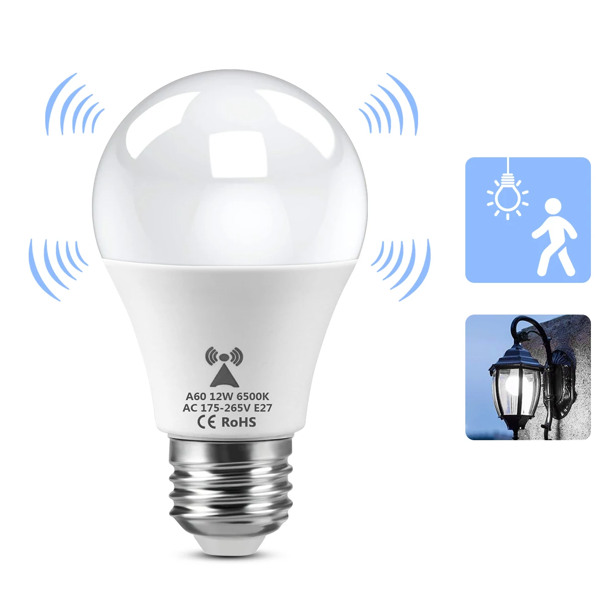 E27 LED Bulb 12W  220V Microwave Radar Motion Sensor Lamp Built-in Light Detection Auto On for Home Living Room Stairs Hallway