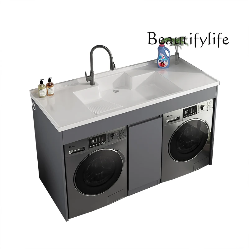 Washing machine integrated cabinet balcony combination honeycomb aluminum laundry sink significant other washing machine