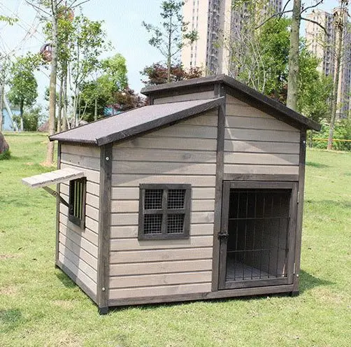 Cama para perros al por mayor, casa de madera para mascotas, nido para perros al aire libre con impermeable