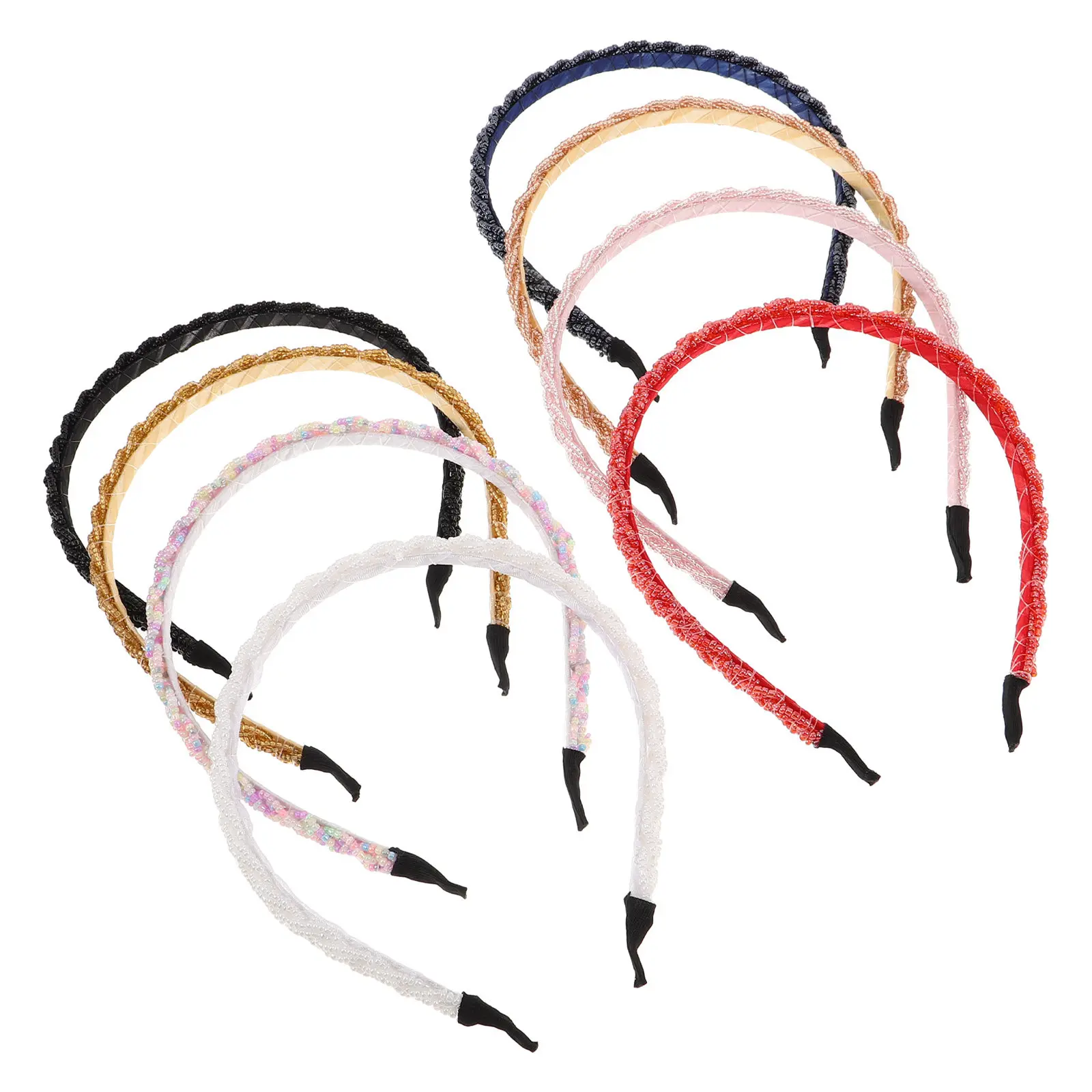 

8Pcs Beaded Headband Braided Simulated Braid Bridal Hairpiece Wedding Headband for Bride Girls Elegant Plaited Hair Accessories