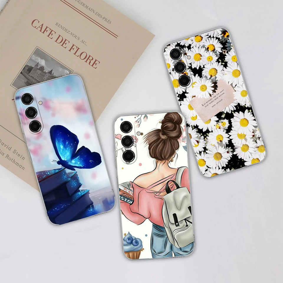 For Samsung Galaxy M35 Case Love Heart Girl Transparent Silicone Durable Fashion Simplicity Bumper For Samsung M35 Coque Funda