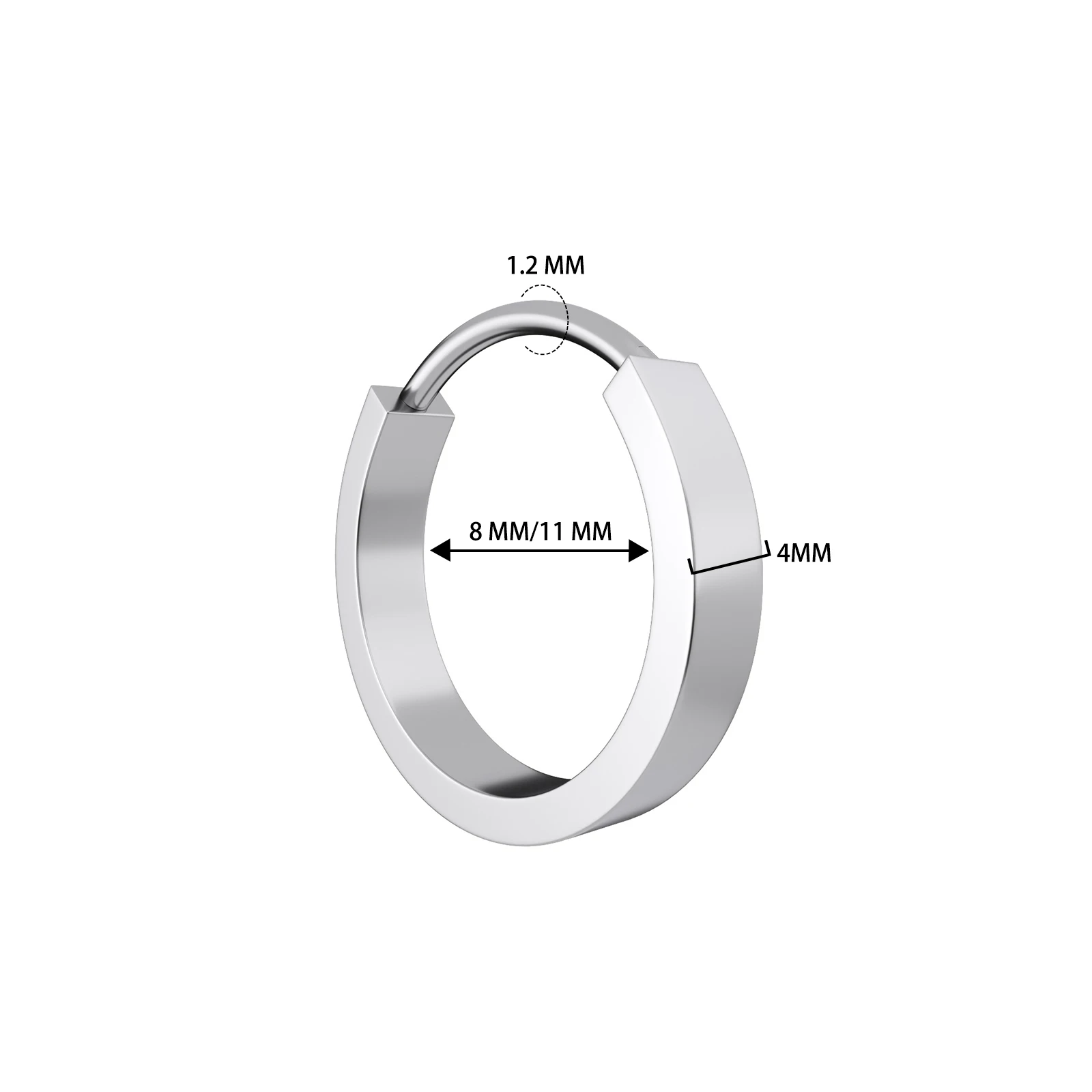 New ASTM G23 Titanium Piercing Widebrimed Septum Hoop Nose Ring Hinged Cartilage Clicker Ear Tragus Helix Earrings Body Jewelry