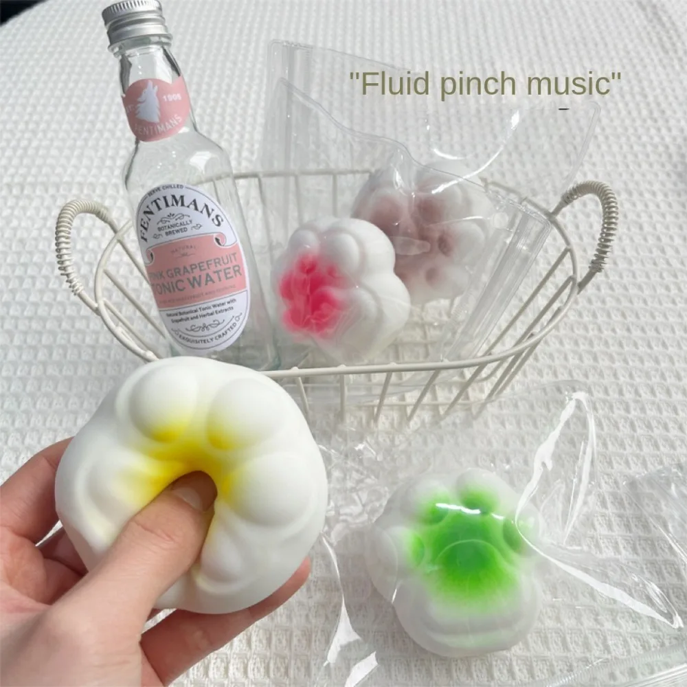 Soft Sensory Cat PAW Squeeze ของเล่นซิลิโคนที่น่าสนใจความเครียดบรรเทาของเล่น 3D TPR Pinch Decompression ของเล่นเด็ก