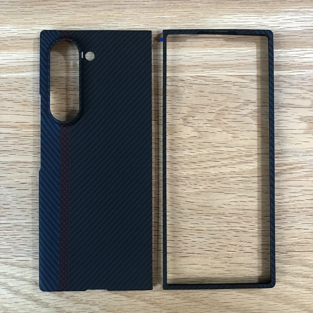 

HKFD balck case for Samsung Z Fold6 f6 Kevlar Aramid Carbon Fiber Geometric lightweight Anti-Scratch Non-Slip Matte/Anti-Glare 9