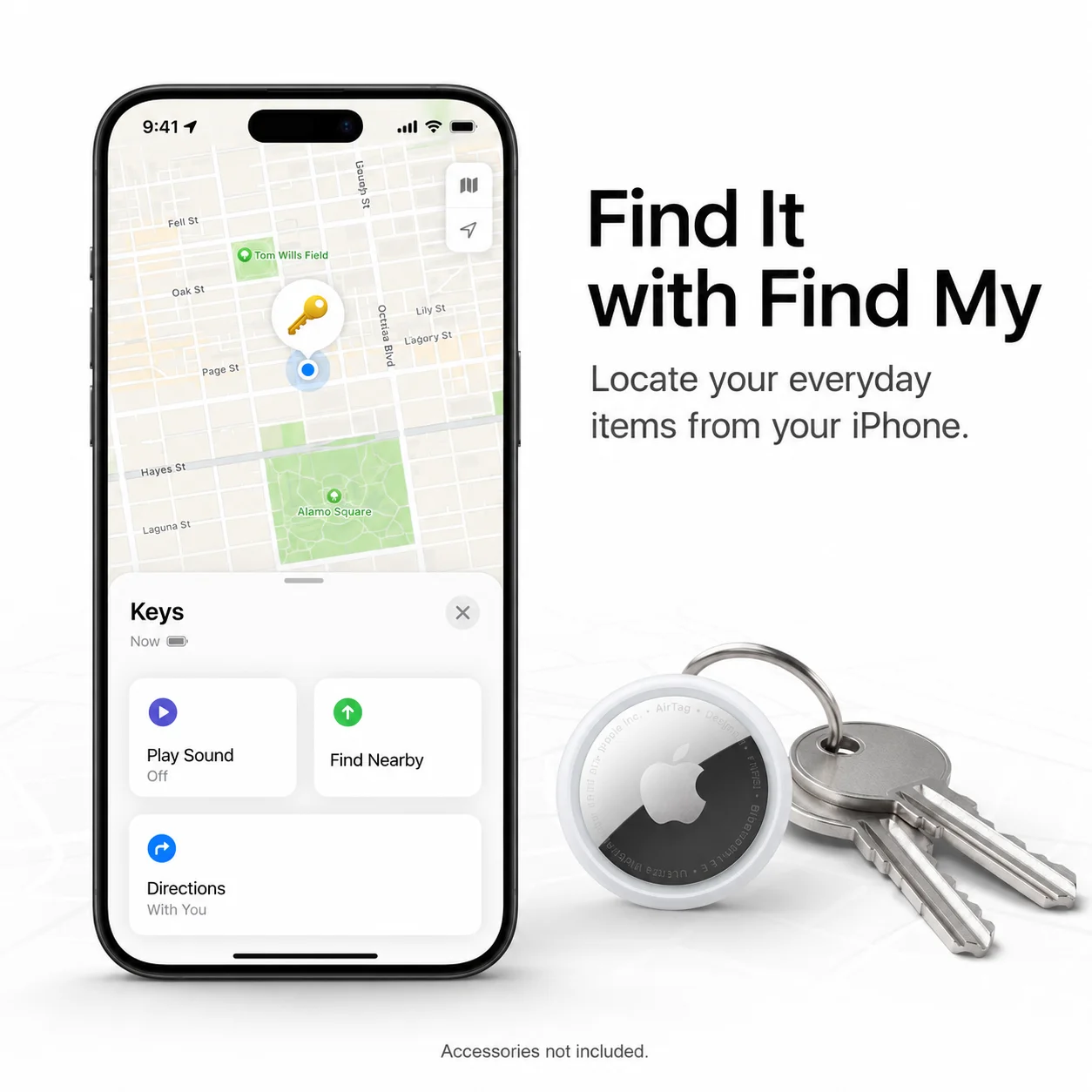 Apple AirTag 4 Pack Bluetooth Tracker for Keys Bags Luggage Wallets, Find My Compatible, Authorized Apple Reseller