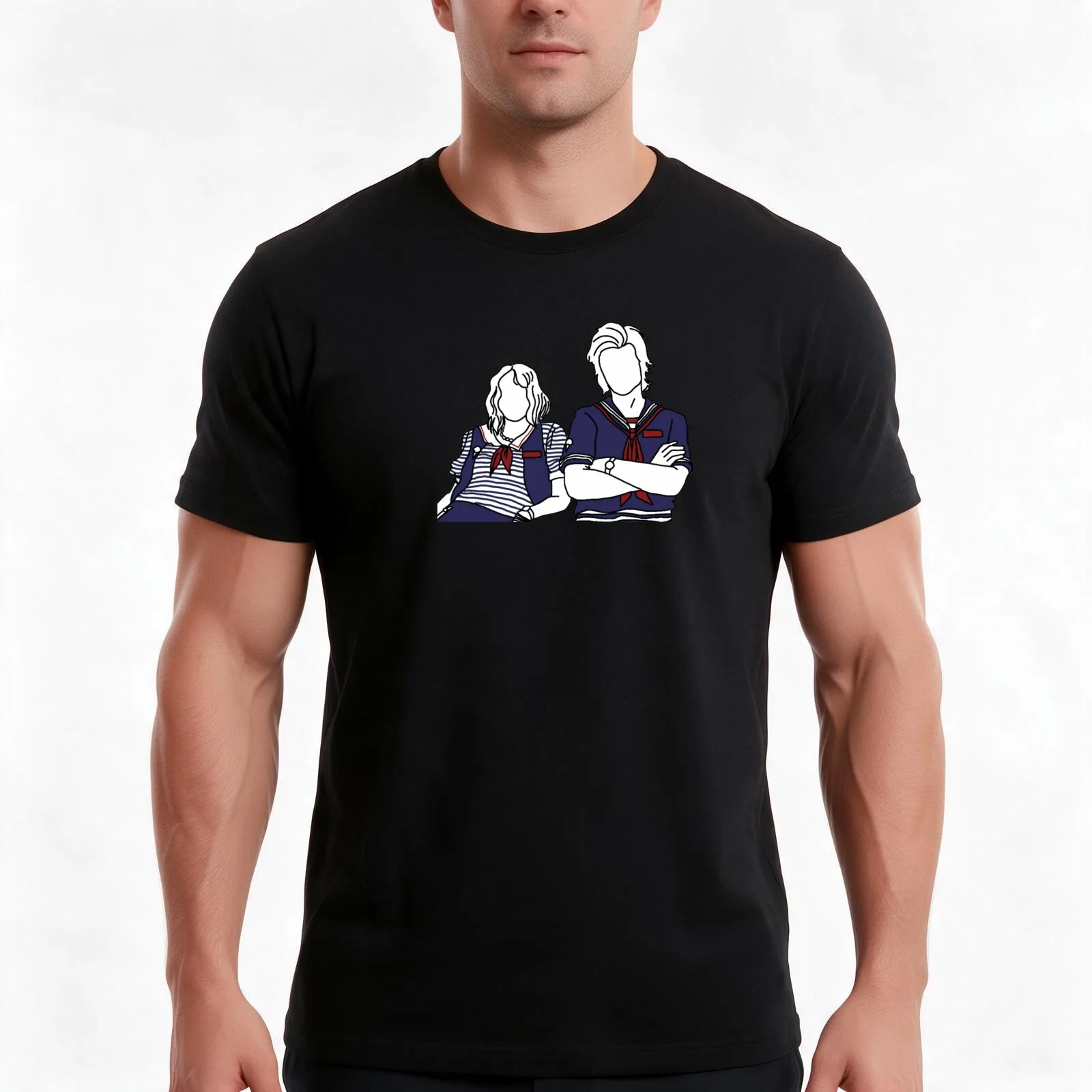 Scoops Crew T-Shirt Summer Casual Cotton Tee Oversized Streetwear Tops Vintage Graphic Print Loose Fit Short Sleeve