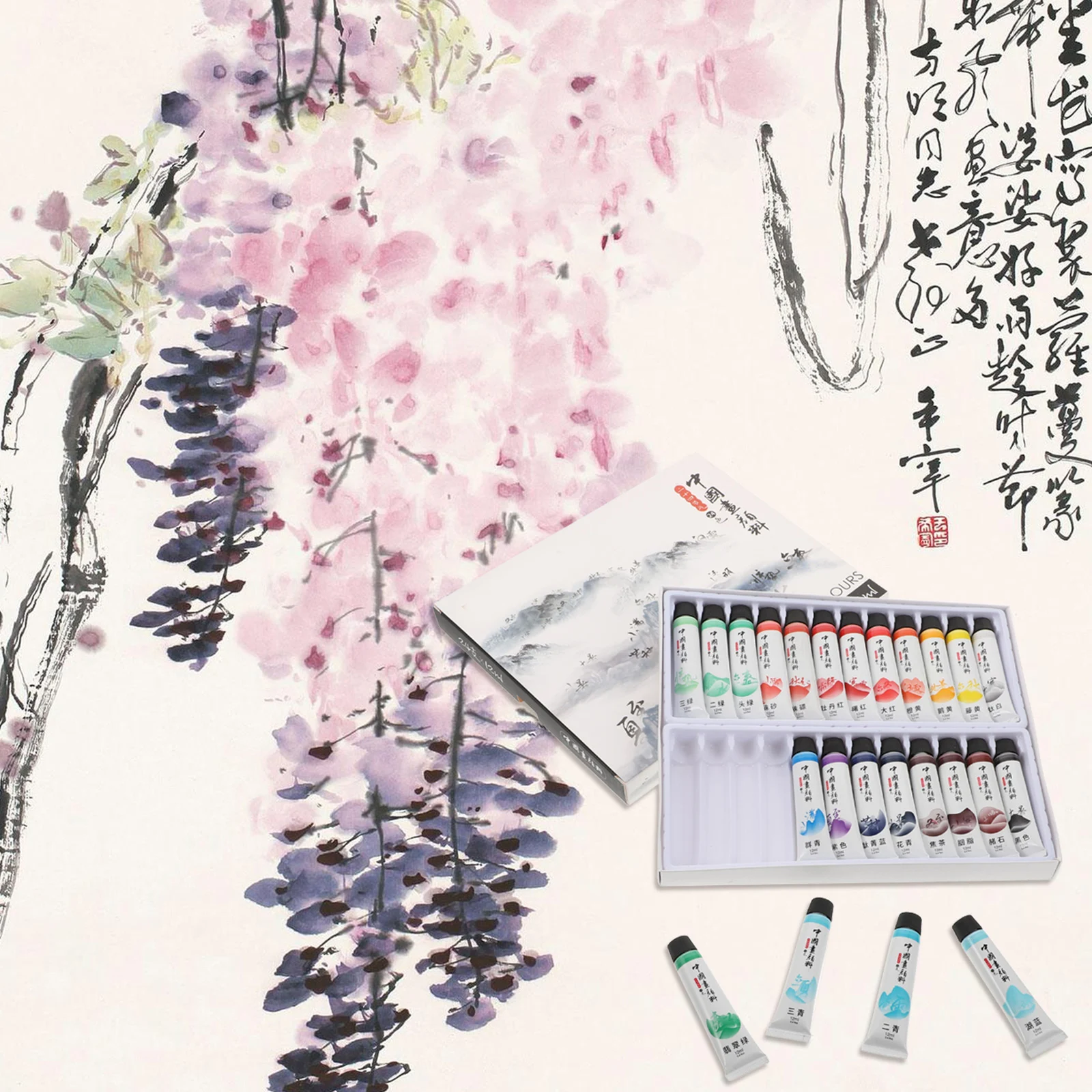 

1Set Chinese Painting Pigments Multi-Color Delicate Useful Pigment for Traditional Art Chines Painting Pigment