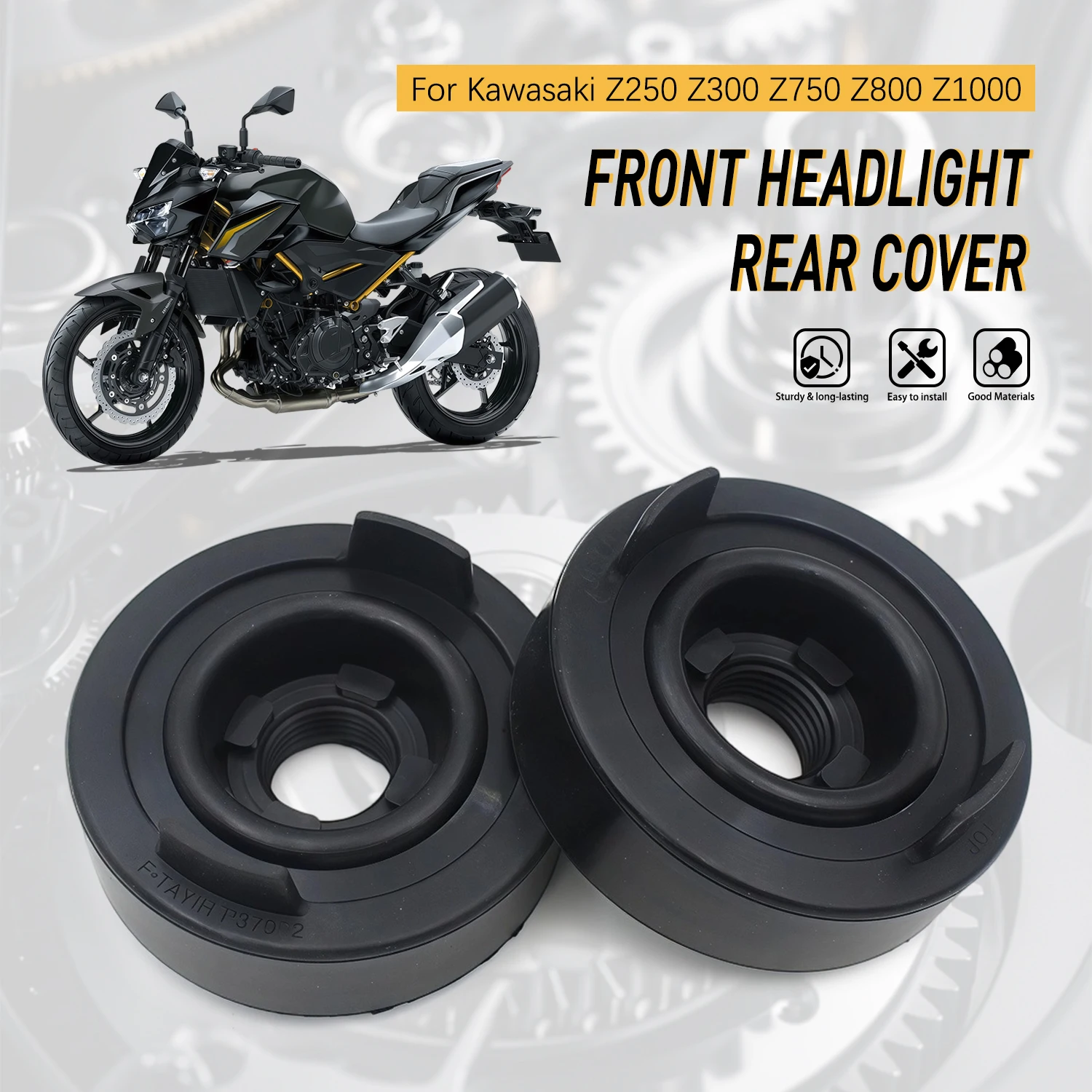 

Head Light Rubber Cover Cap Headlight Dust Cover Boots For Kawasaki Z250 Z300 2013-2017 Z800 2013-2016 Z750 2004-2012 Z1000