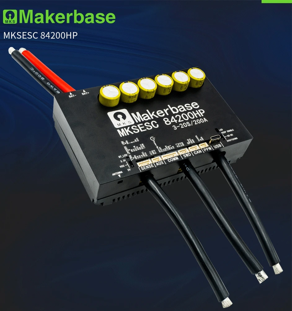 

Makerbase VESC 84200HP 84V 200A High current With Alu PCB Based on VESC For E-Foil Fight Robot SurfboardAGV Robot
