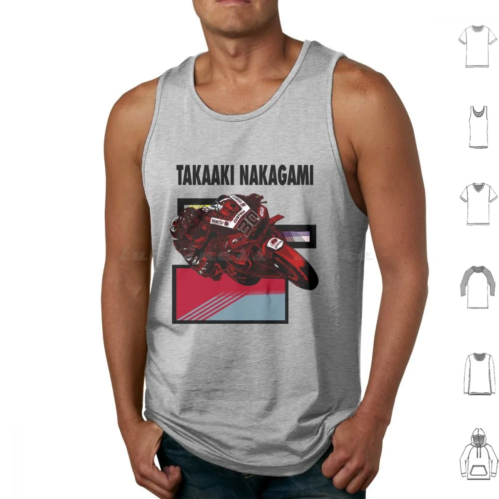 Nakagami Tank Tops Vest Sleeveless Motorcycle Racing Moto Motorbike The Rider Helmet Racer Race 46 Bike Enthusiast Race