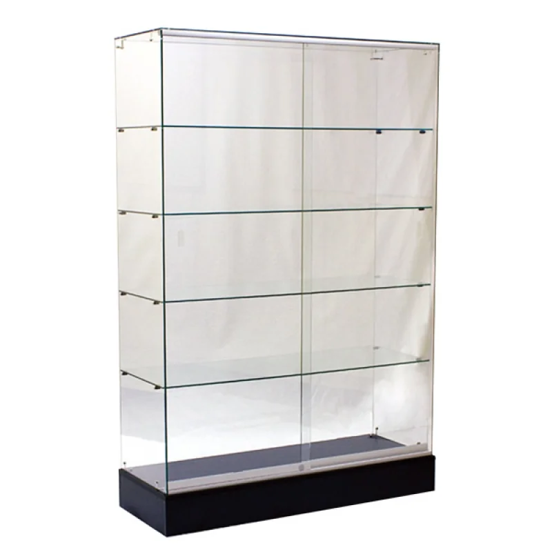 Custom, retail fixtures frameless lockable glass cabinet full display frameless glass showcase cabinet for sale