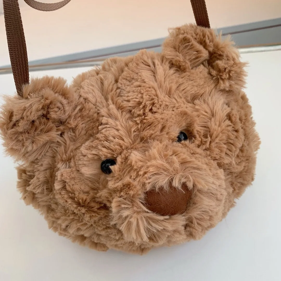 Jellycat Hot Verkoop Barcelona Bear Head Pluche Tas Teddybeer Crossbody Tas Enkele Schouder Nieuw Product Cadeau voor vriendin