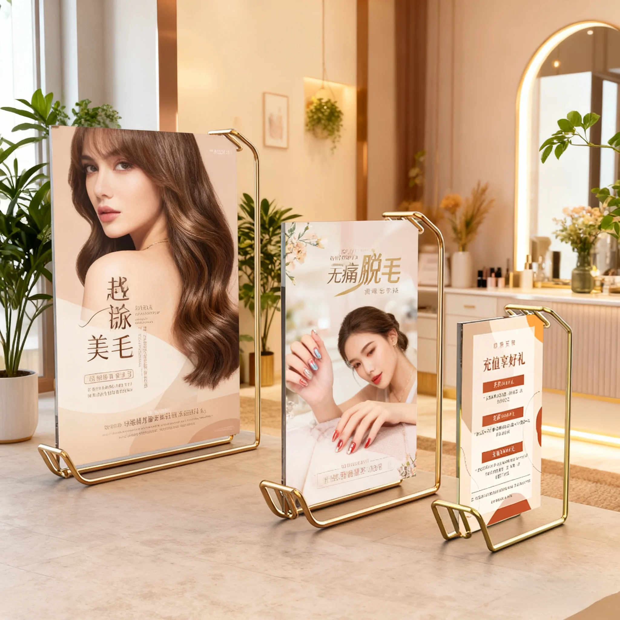 8 Inch 160x220mm Acrylic Sign Holder Display Stand Salon Price List Restaurant Table Menu Paper Holder Wedding Poster Frame