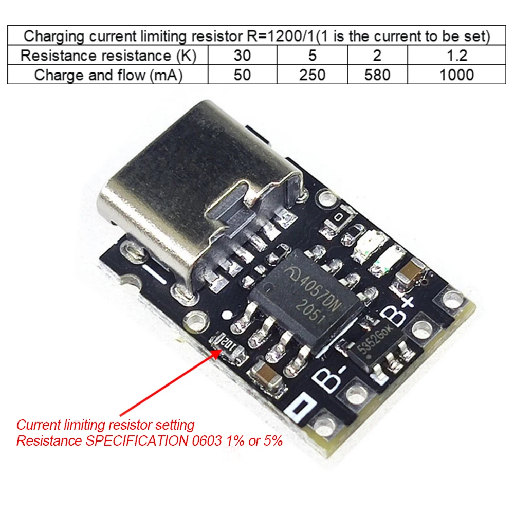 1-10PCS Type-C USB 4.2V 4.35V 5V 1A Lithium Battery Charging Protection Board Module With Overcharge Overdischarge Protection