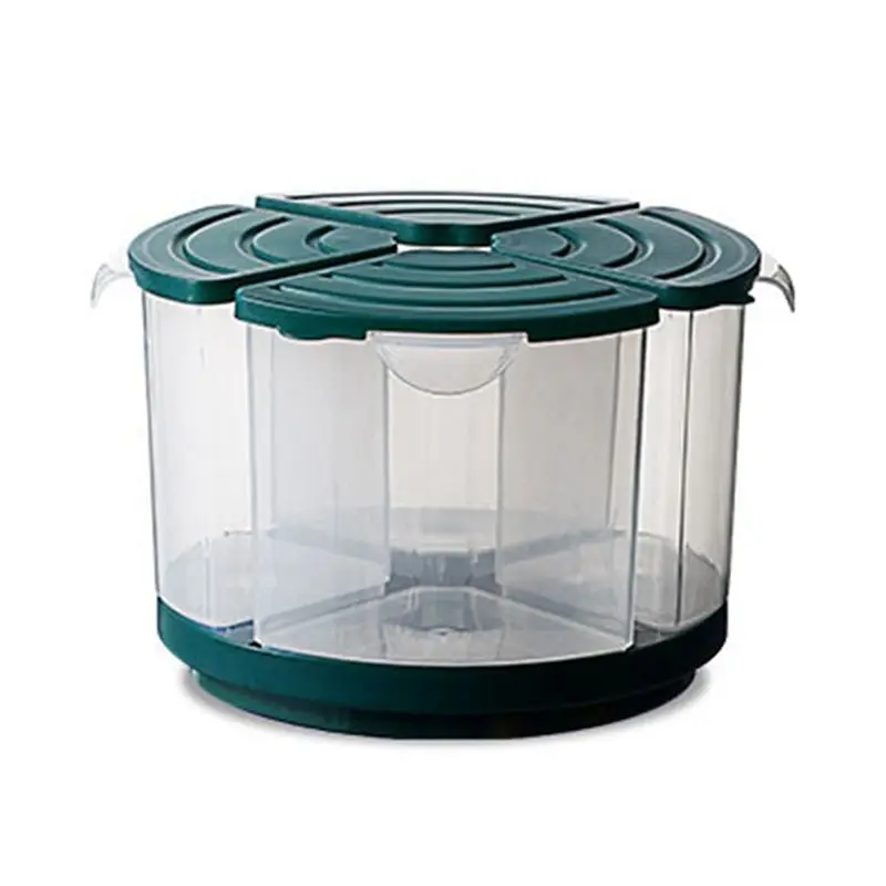 J1UL1N Rotating Partition Grain Jar, Kitchen Rice Bucket, Food Storage Container, Large-Capacity Sealed Food Jar With Lid