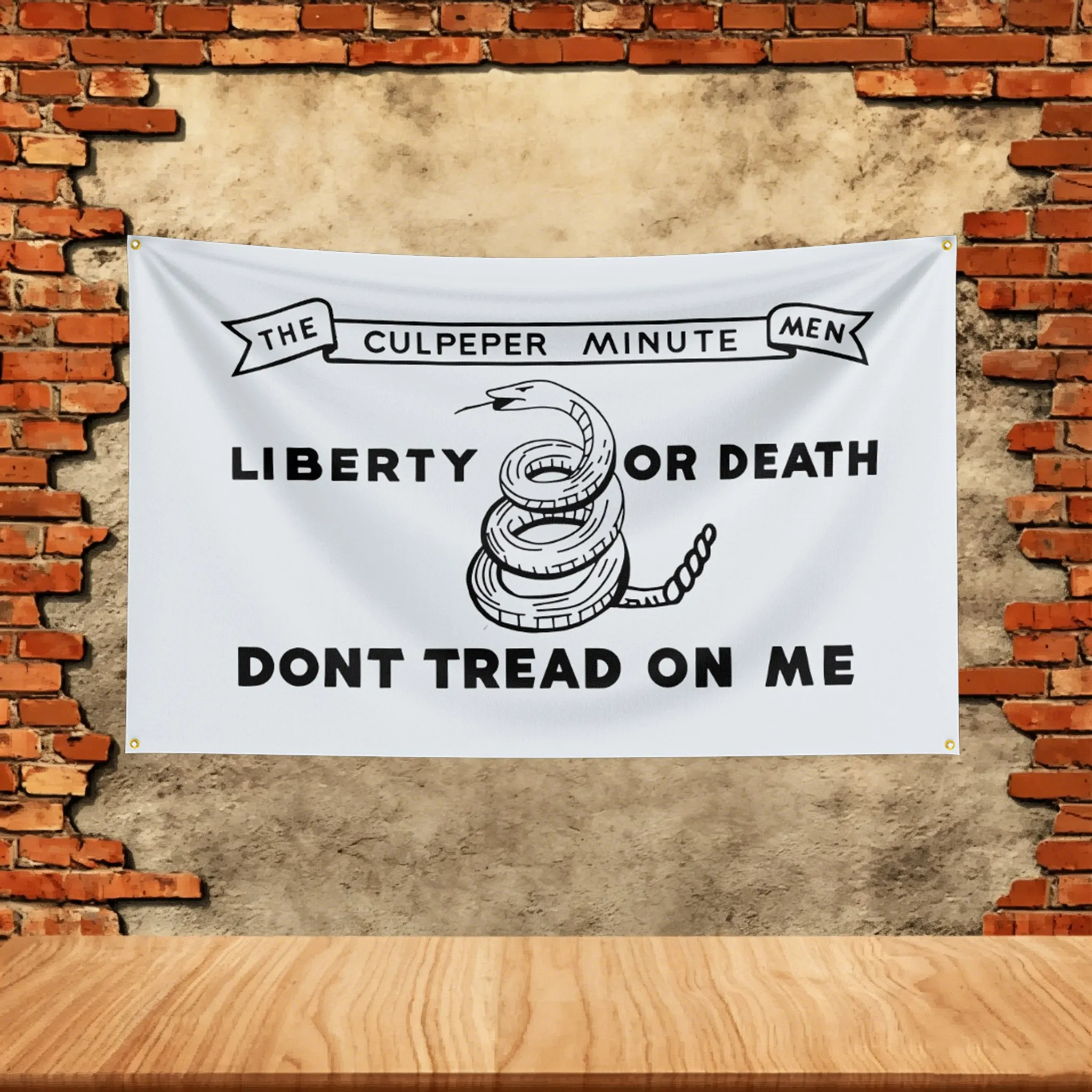 Gadsden Don't Tread On Me Tea Party Flag Banner Custom Image Garage Bedroom Living Room Dorm Wall Hanging Decor Tapestry