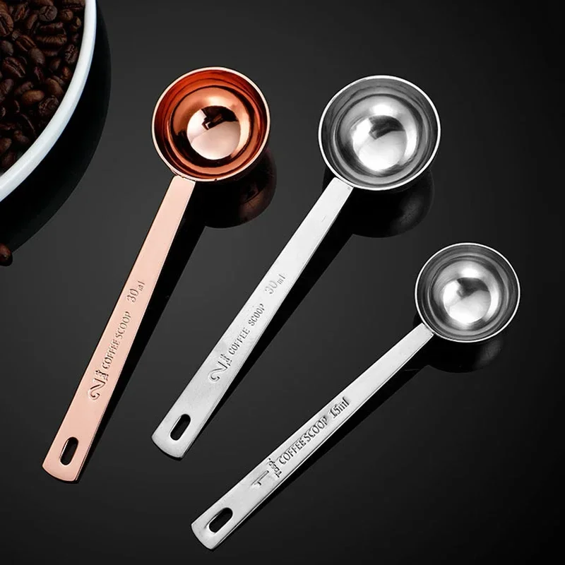 Stainless Steel Kitchen Measuring Spoon, Coffee Scoop, Milk Powder, Spice Measure, Tablespoon, Metal Measuring Tools, 15ml, 30ml