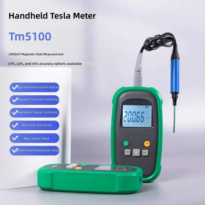for TM5100 Handheld Digital High Precision Gauss Meter Magnetic Field Tester Residual Magnetism Detector