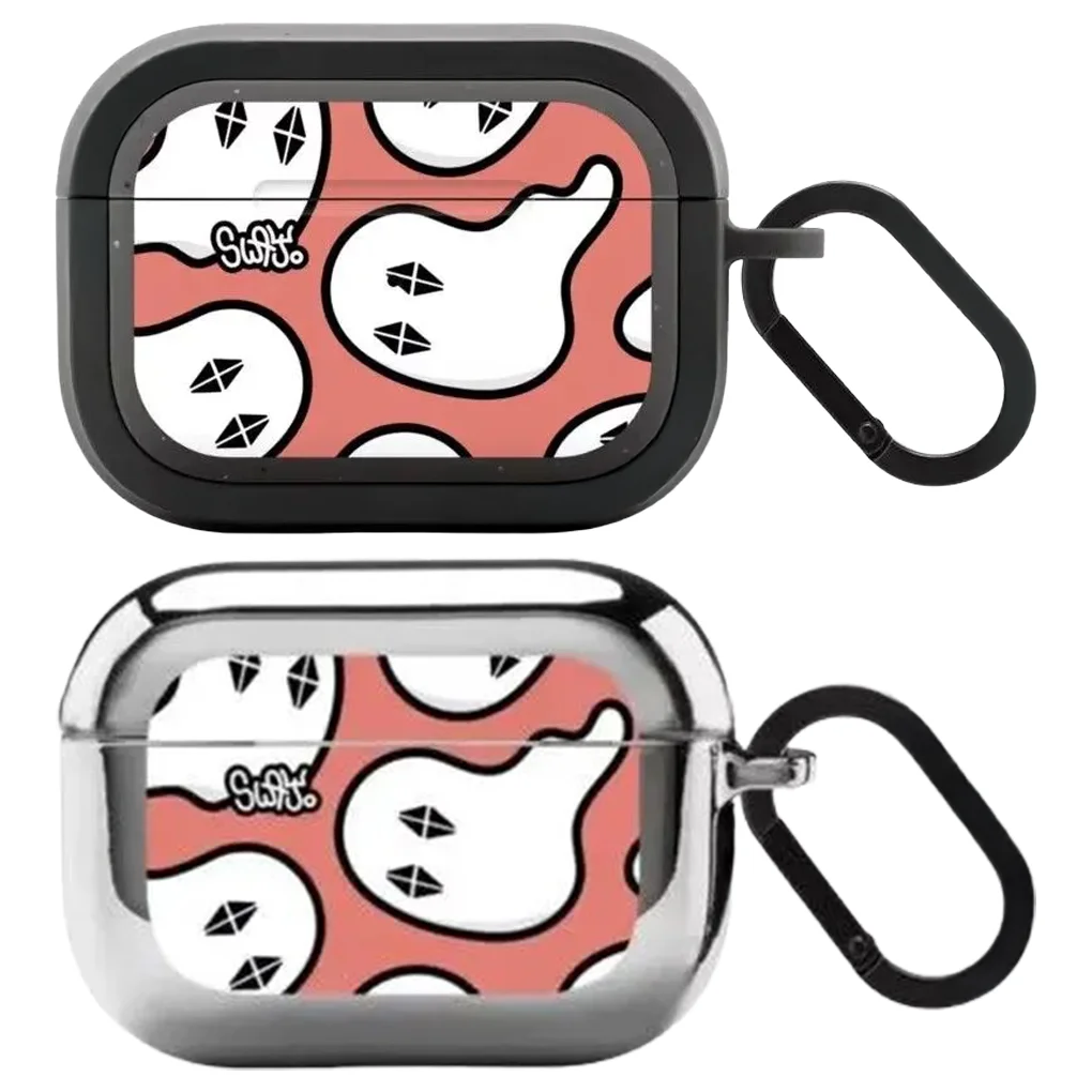 

Halloween Ghost Frosted Electroplated Case for AirPods 3 4 Pro3 Pro2 Airpod Pro Bluetooth Earbuds Charging Box Protective Cove