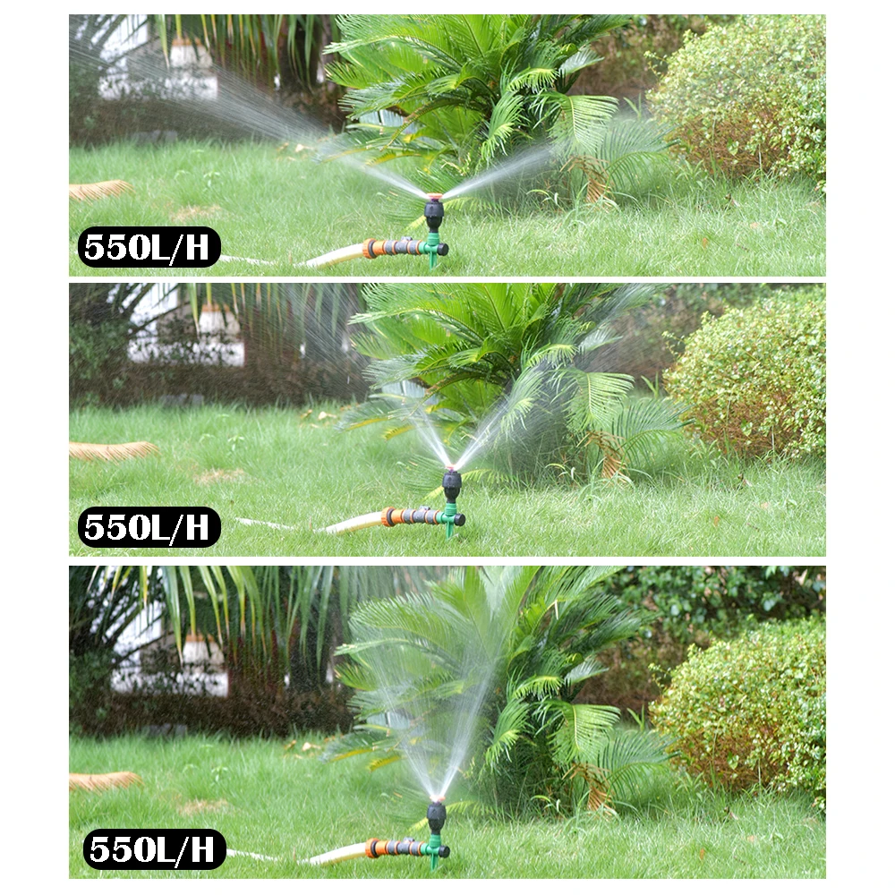 Garden Sprinkler 360° Rotating Sprinkler 350/550L/H With Plastic Spike Support 1/2\