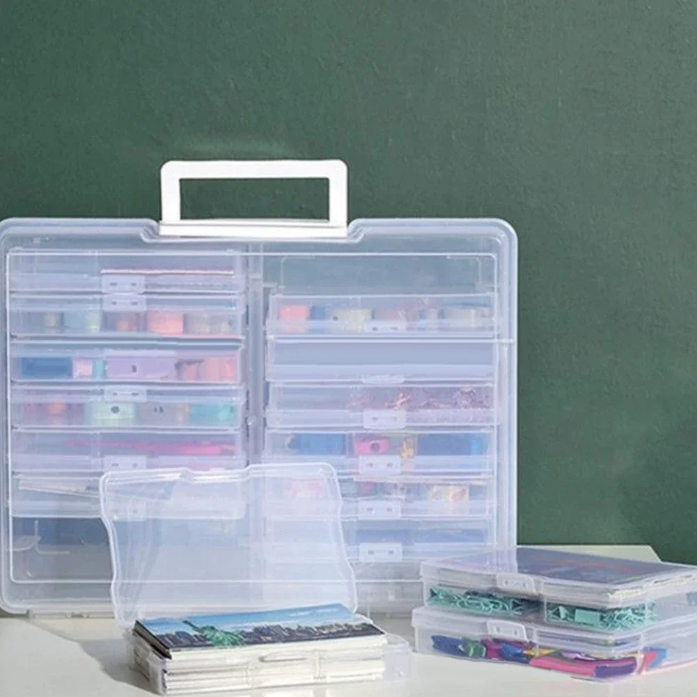 Transparent Photo Storage Boxes Photo Keeper Cases 4x6 Photograph Picture Album Organizer Craft Container Albumes Photo Storage