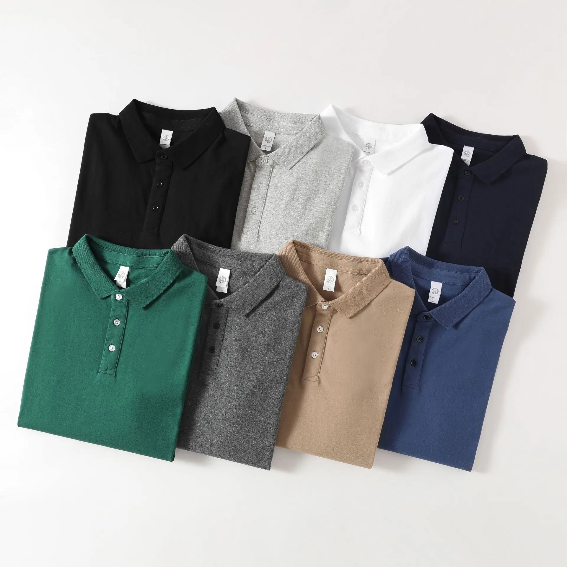 Business Casual Men's Shirt Japanese Heavy Button Lapel T-Shirt Cool Sensation City Walk Suitable for Women Clean Fit Style