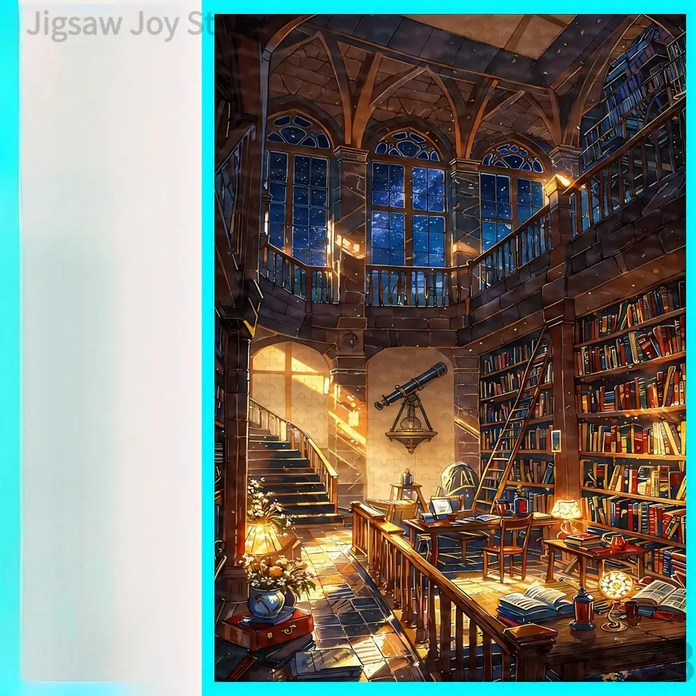 Scenic Landscape Jigsaw Puzzle,Mountain Log Cabin, Ancient Library, Highway Truck Scene, Dutch Windmill & Swans Puzzle Home Gift