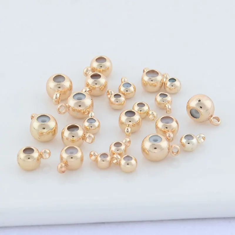 

20PCS 3MM 4MM 5MM 24K Gold Plated and Rubber Spacer Beads Charms Connector Diy Jewelry Findings Accessories