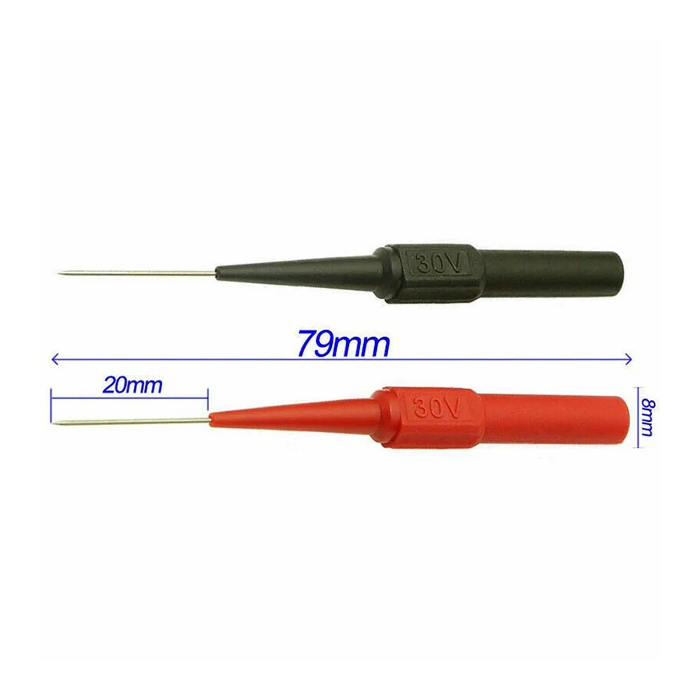 20Pcs 30V Diagnostic Tools Multimeter Test Lead Extention 0.7MM Back Piercing Needle Tip Probes Car Automotive Test Probe Kit ﻿