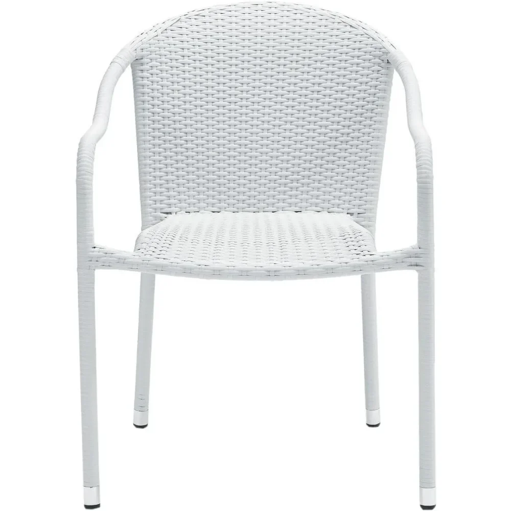 Palm Harbor Outdoor Willow Stackable Chair, 4-piece Set, White