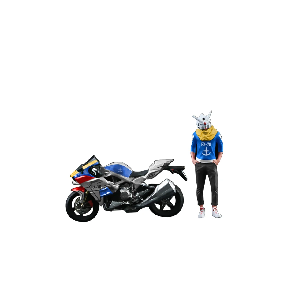 More Art 1:64 RX-78 Mecha Motorcycle Action Figure Set Model For Display & Collection & Gift