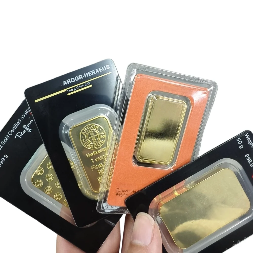 1g/20g/1oz Designs Non-magnetic Gold Plated Bar With Sealed Package Copper Bar Crafts With Different Serial NO. Collection Gift
